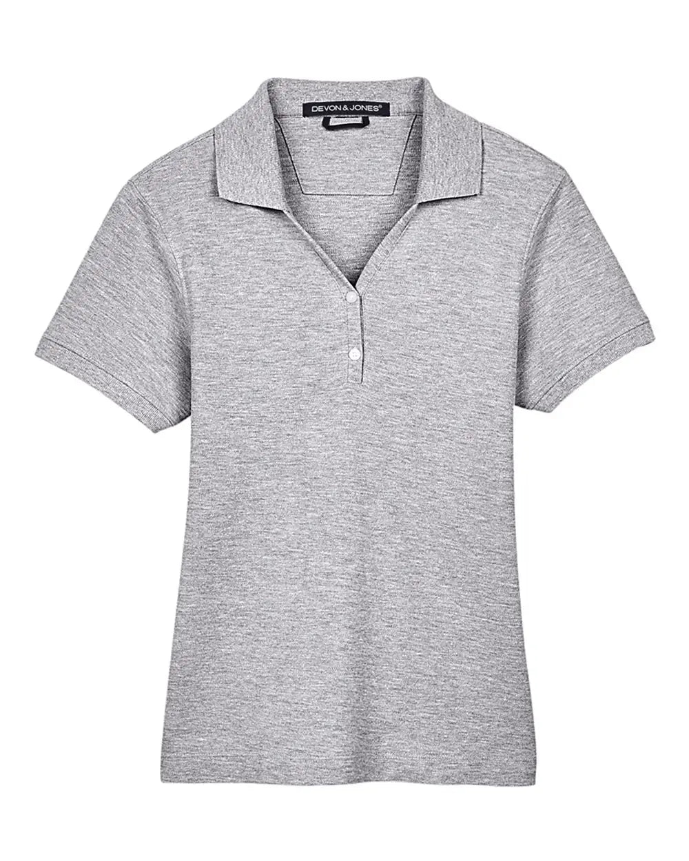 Devon & Jones D100w Women's Pima PiquÃ© Polo - Grey Heather - Gray / Xs