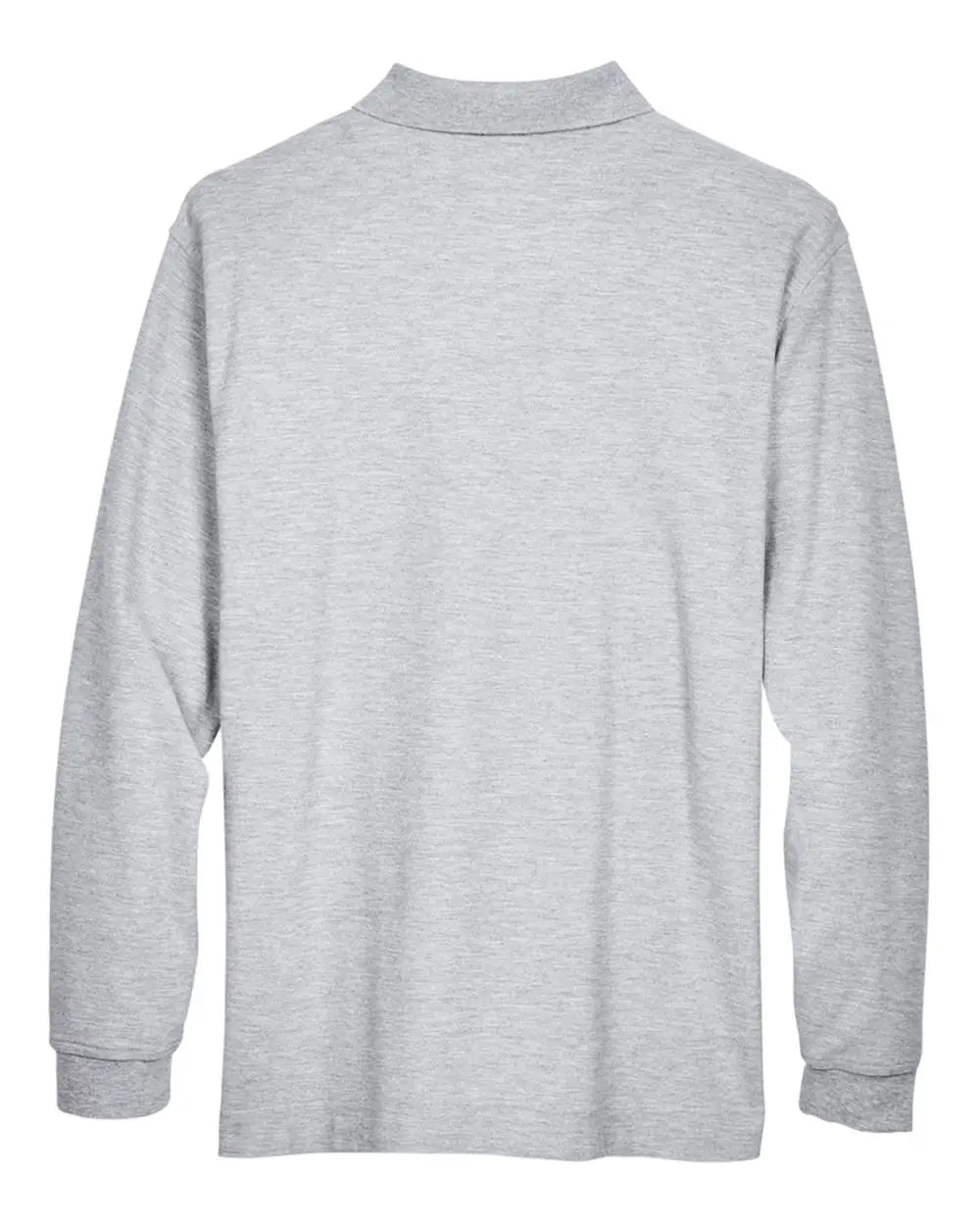 Devon & Jones D110 Men’s Pima Piquã Long Sleeve Polo - Grey Heather