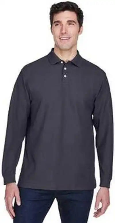 Devon & Jones D110 Men’s Pima Pique Long Sleeve Polo Navy