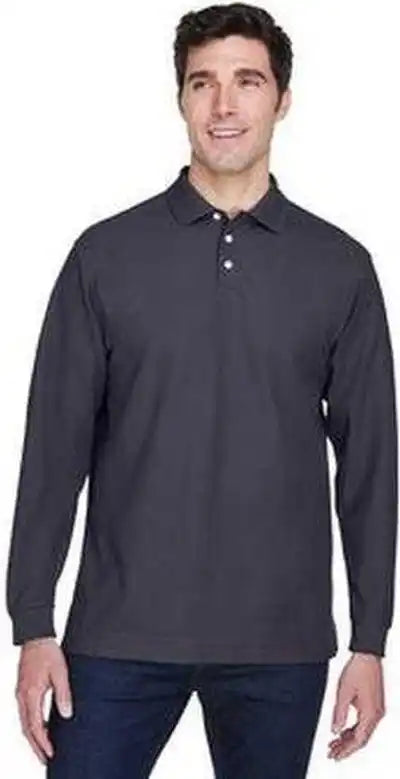 Devon & Jones D110 Men’s Pima Pique Long Sleeve Polo Navy