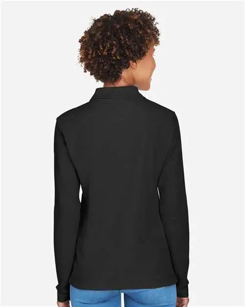 Devon & Jones D110w Women’s Pima Piquã Long Sleeve Polo - Black