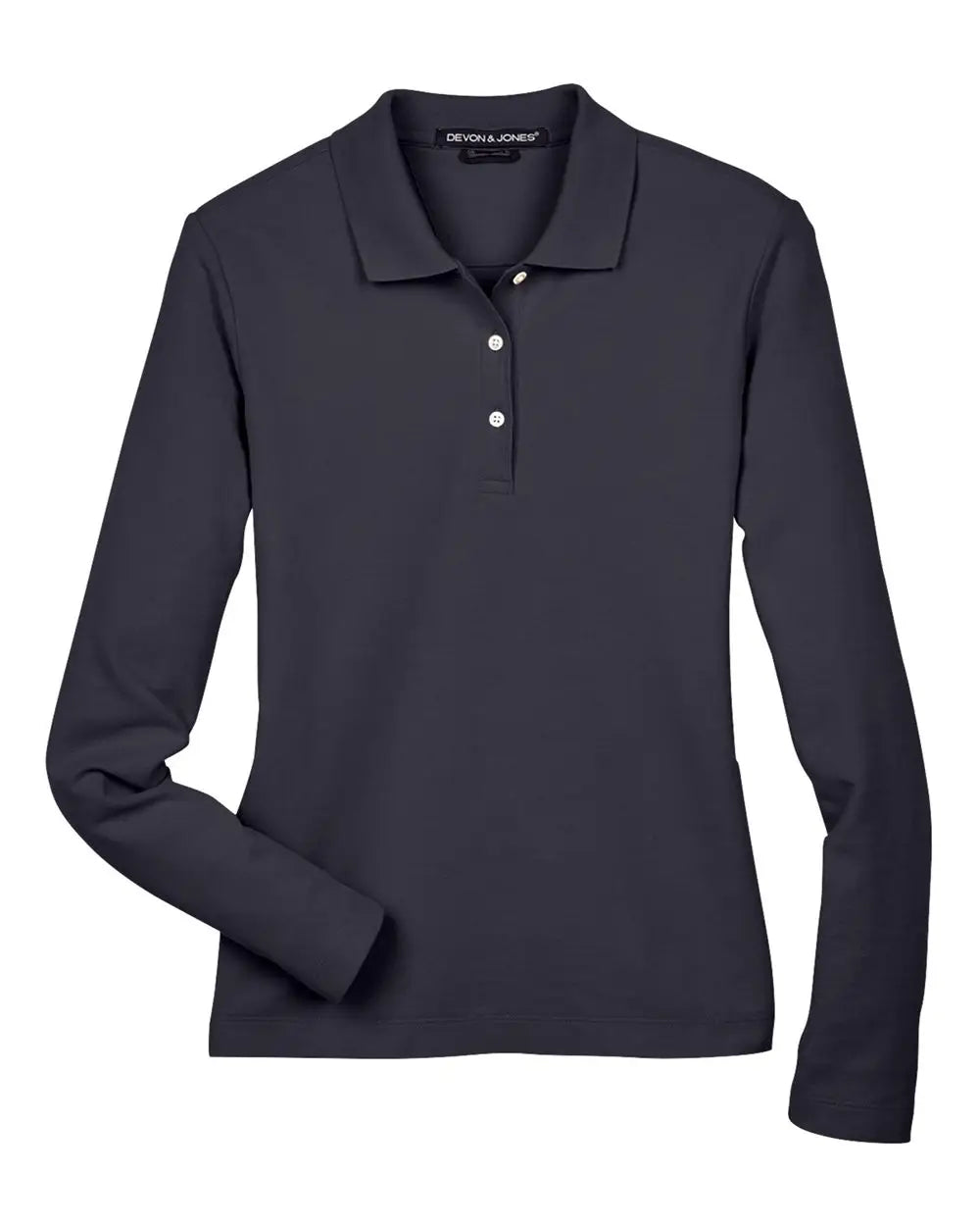 Devon & Jones D110w Women’s Pima Piquã Long Sleeve Polo - Navy