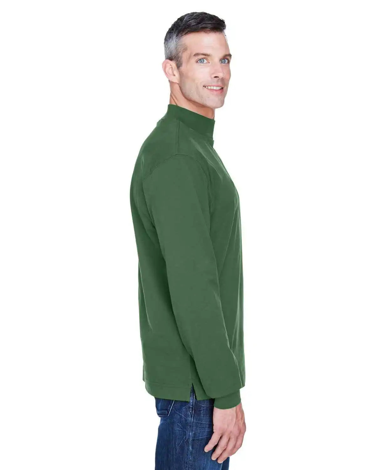 Devon & Jones D420 Adult Sueded Cotton Jersey Mock Turtleneck - Forest