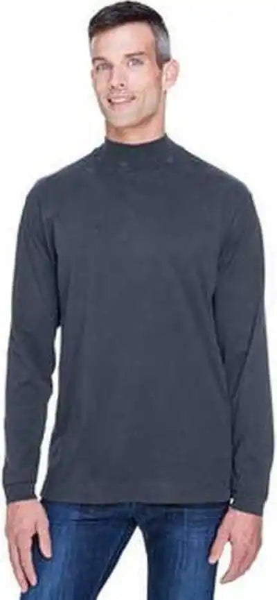 Devon & Jones D420 Adult Sueded Cotton Jersey Mock Turtleneck - Navy