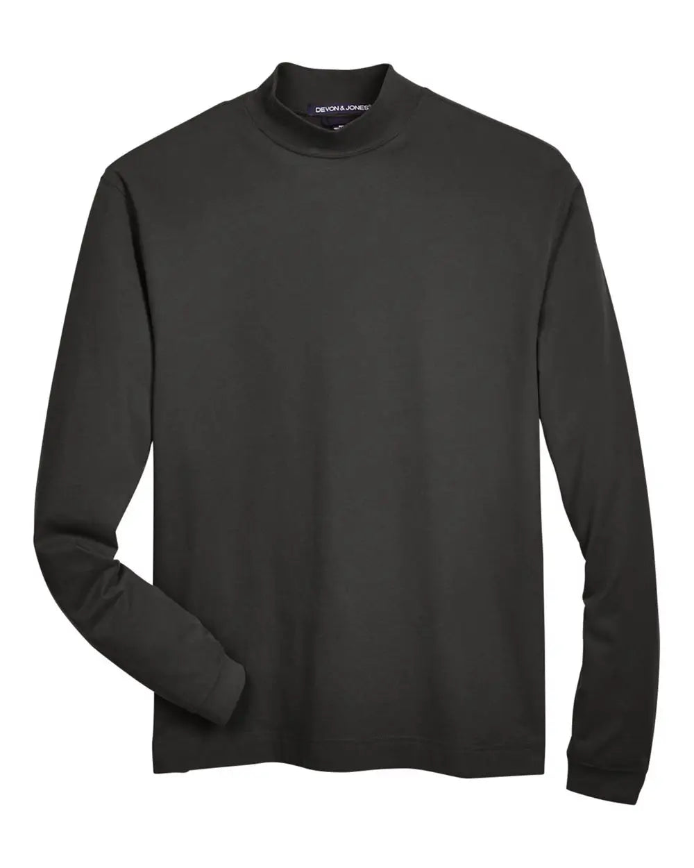 Devon & Jones D420 Unisex Sueded Jersey Mock Neck T-shirt - Black