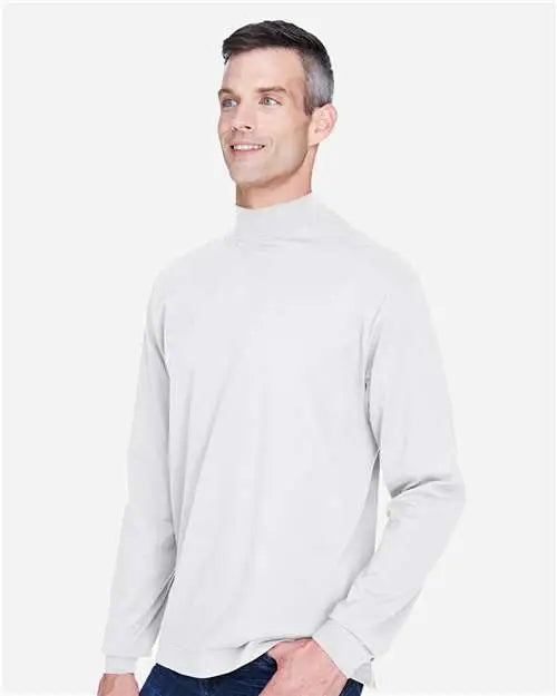 Devon & Jones D420 Unisex Sueded Jersey Mock Neck T-shirt - White