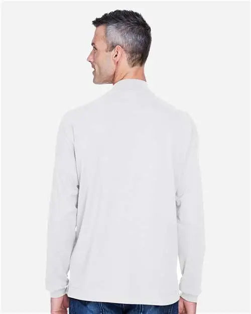 Devon & Jones D420 Unisex Sueded Jersey Mock Neck T-shirt - White
