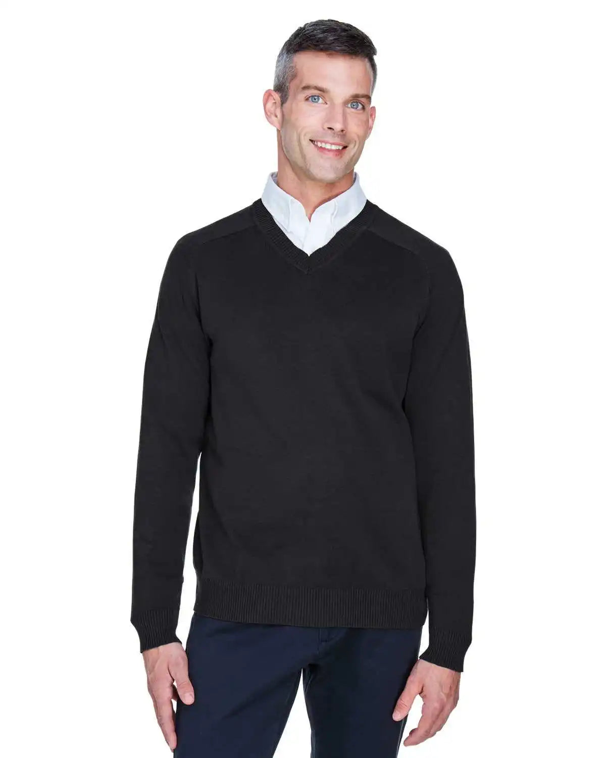Devon &amp; Jones D475 Men’s V-neck Sweater - Black