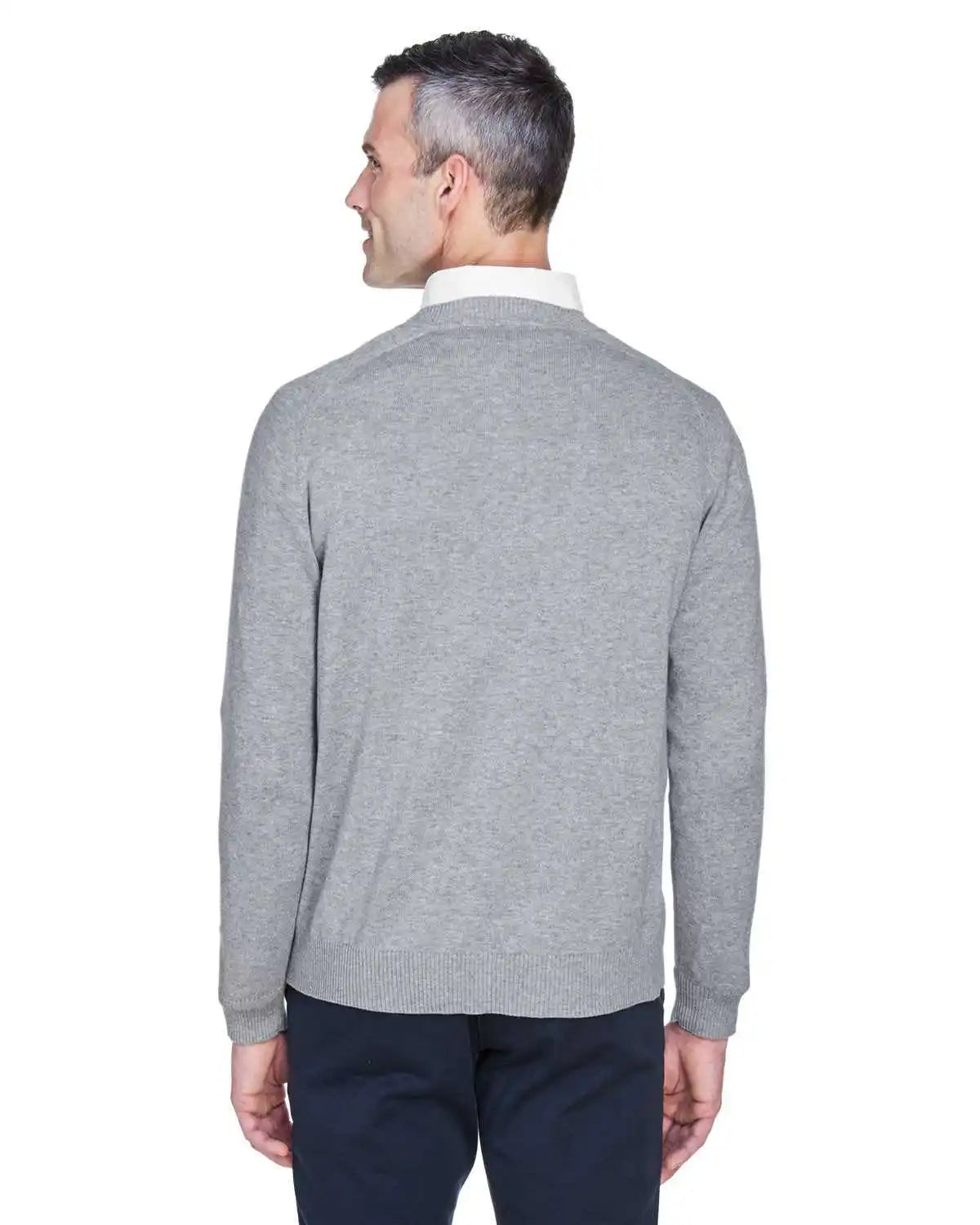 Devon & Jones D475 Men’s V-neck Sweater - Gray Heather