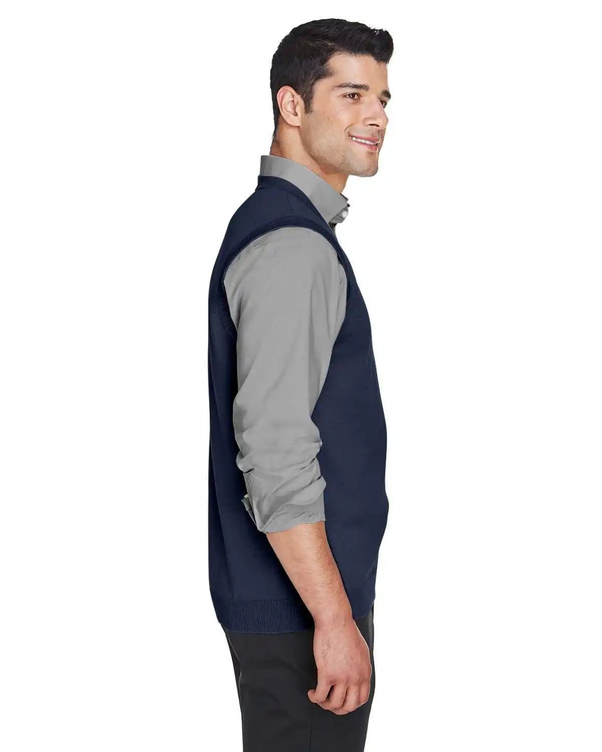 Devon & Jones D477 Adult V-neck Vest - Navy