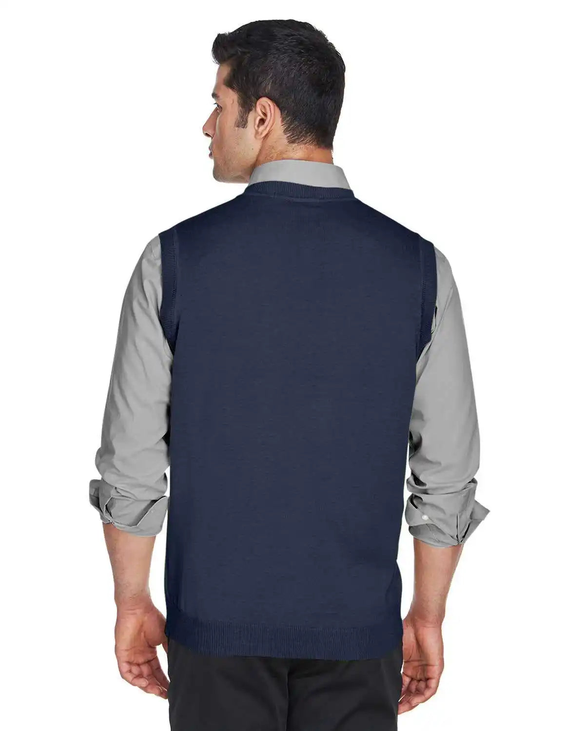 Devon &amp; Jones D477 Adult V-neck Vest - Navy