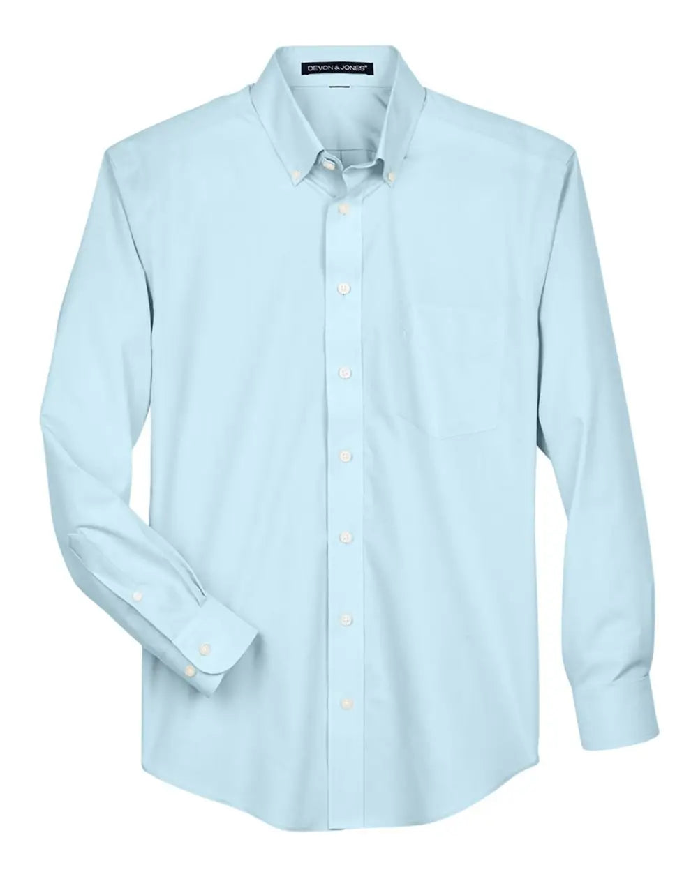 Devon & Jones D620 Men's Crown Collection Broadcloth Woven Dress Shirt - Crystal Blue - Adult m