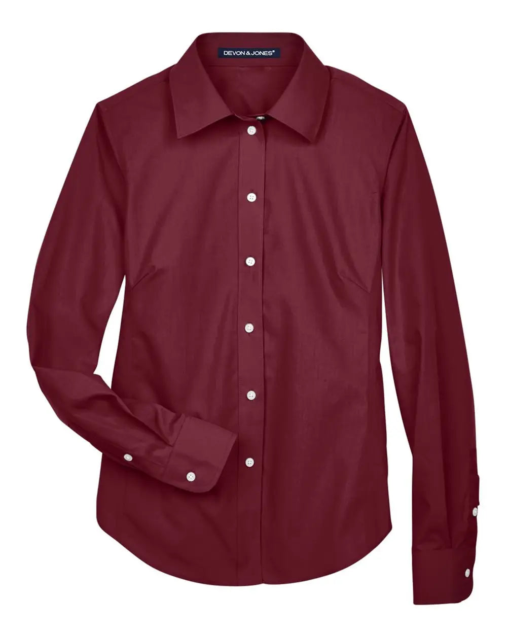 Devon & Jones D620w Women’s Crown Collection Broadcloth Woven Dress Shirt - Burgundy