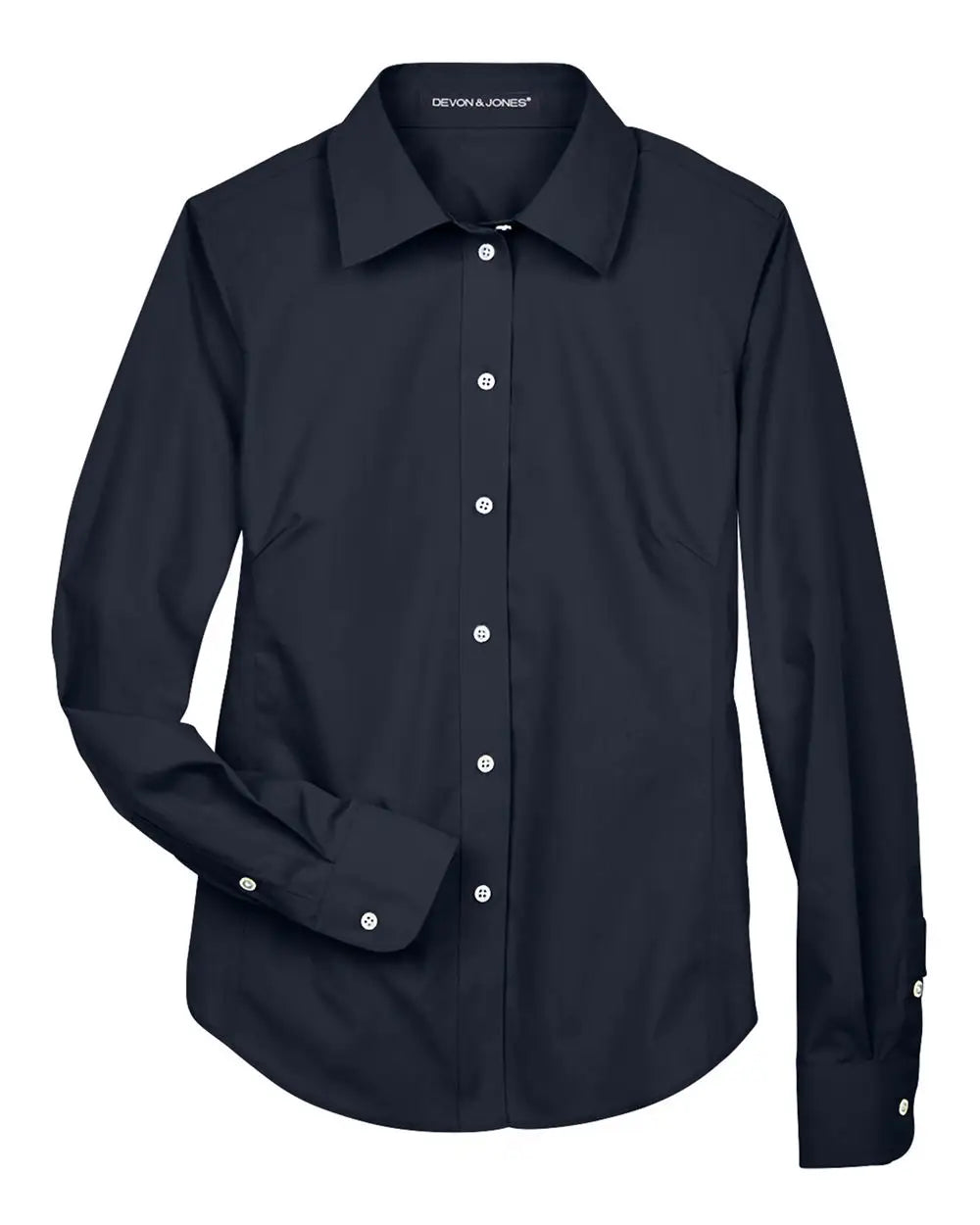 Devon & Jones D620w Women’s Crown Collection Broadcloth Woven Dress Shirt - Navy