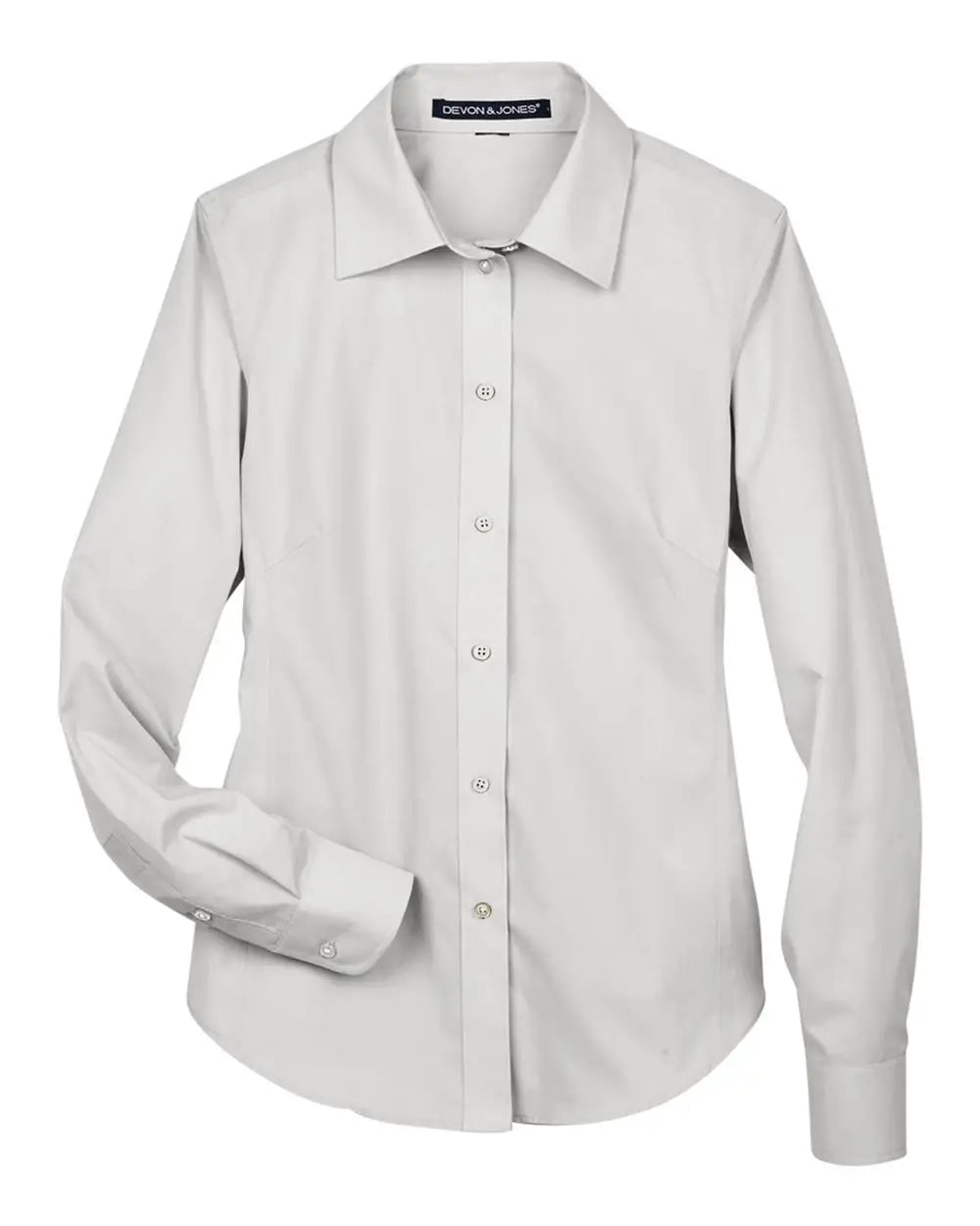 Devon & Jones D620w Women’s Crown Collection Broadcloth Woven Dress Shirt - Silver