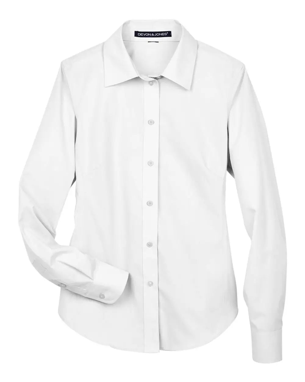 Devon & Jones D620w Women’s Crown Collection Broadcloth Woven Dress Shirt - White