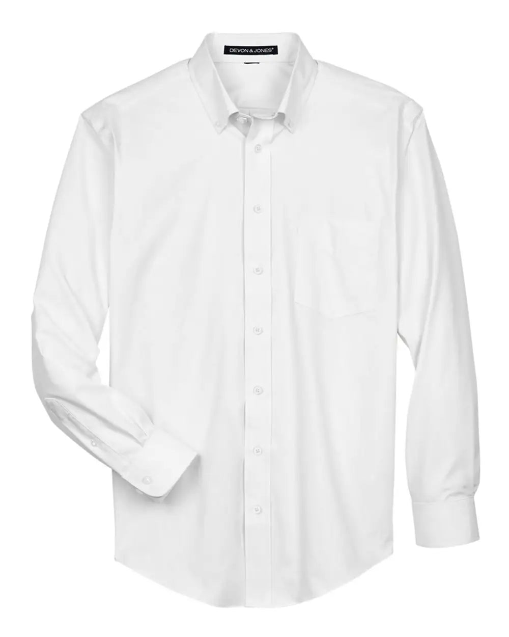 Devon & Jones D630 Men’s Crown Collection Oxford Woven Dress Shirt - White