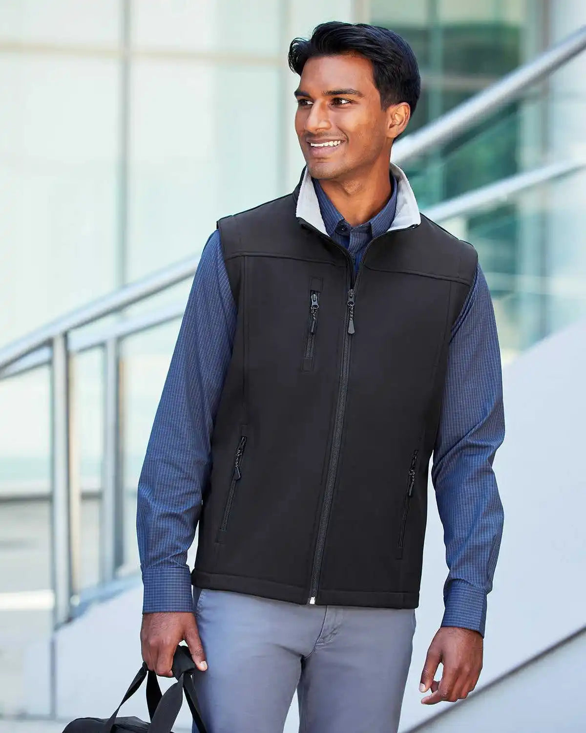Devon & Jones D996 Men’s Softshell Vest - Navy
