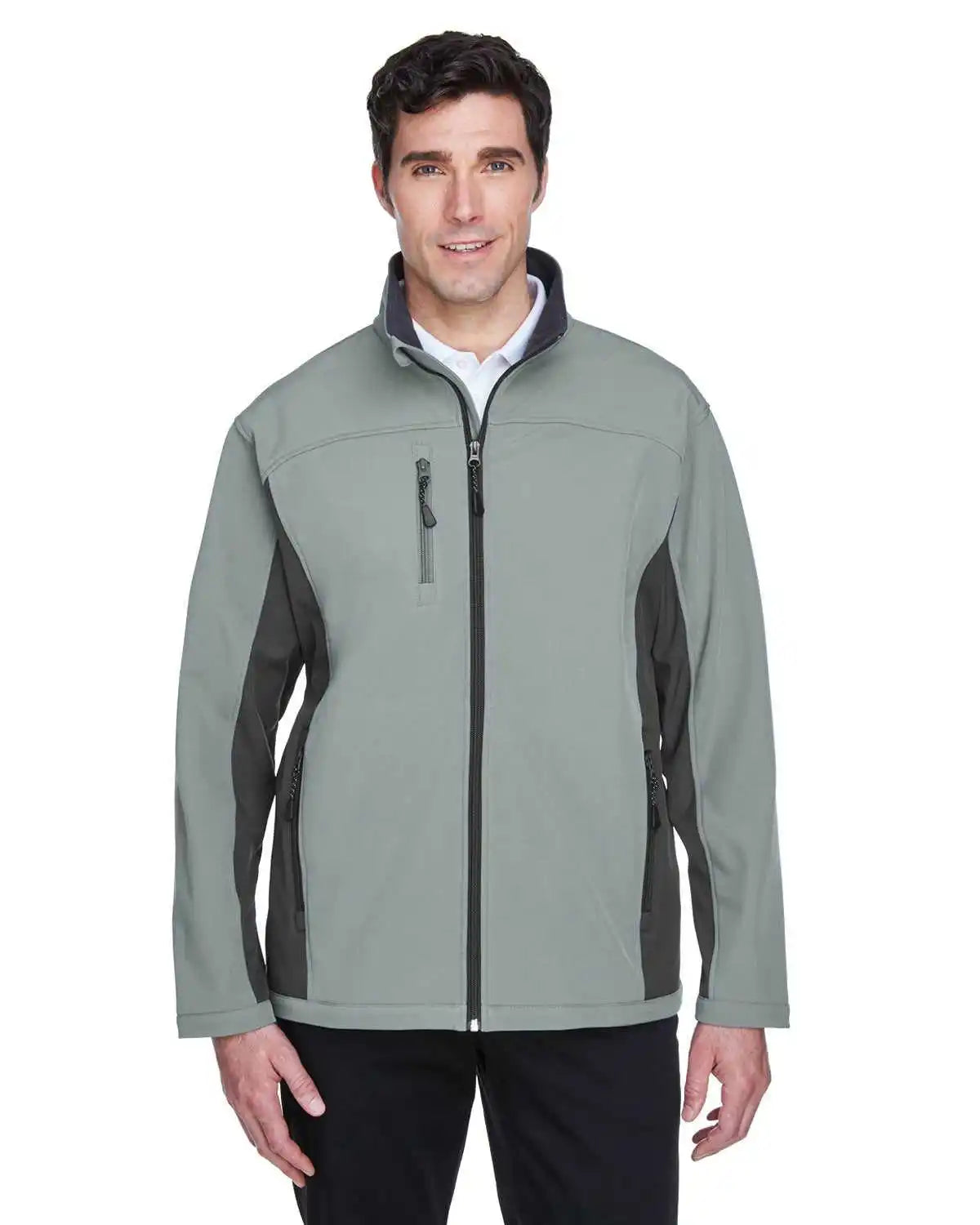 Devon &amp; Jones D997 Men’s Soft Shell Colorblock Jacket - Charcoal Dark