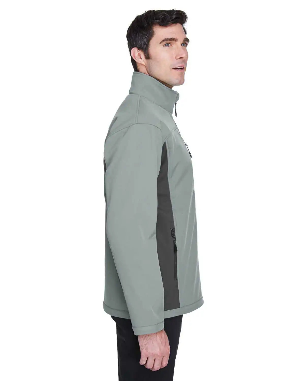 Devon &amp; Jones D997 Men’s Soft Shell Colorblock Jacket - Charcoal Dark