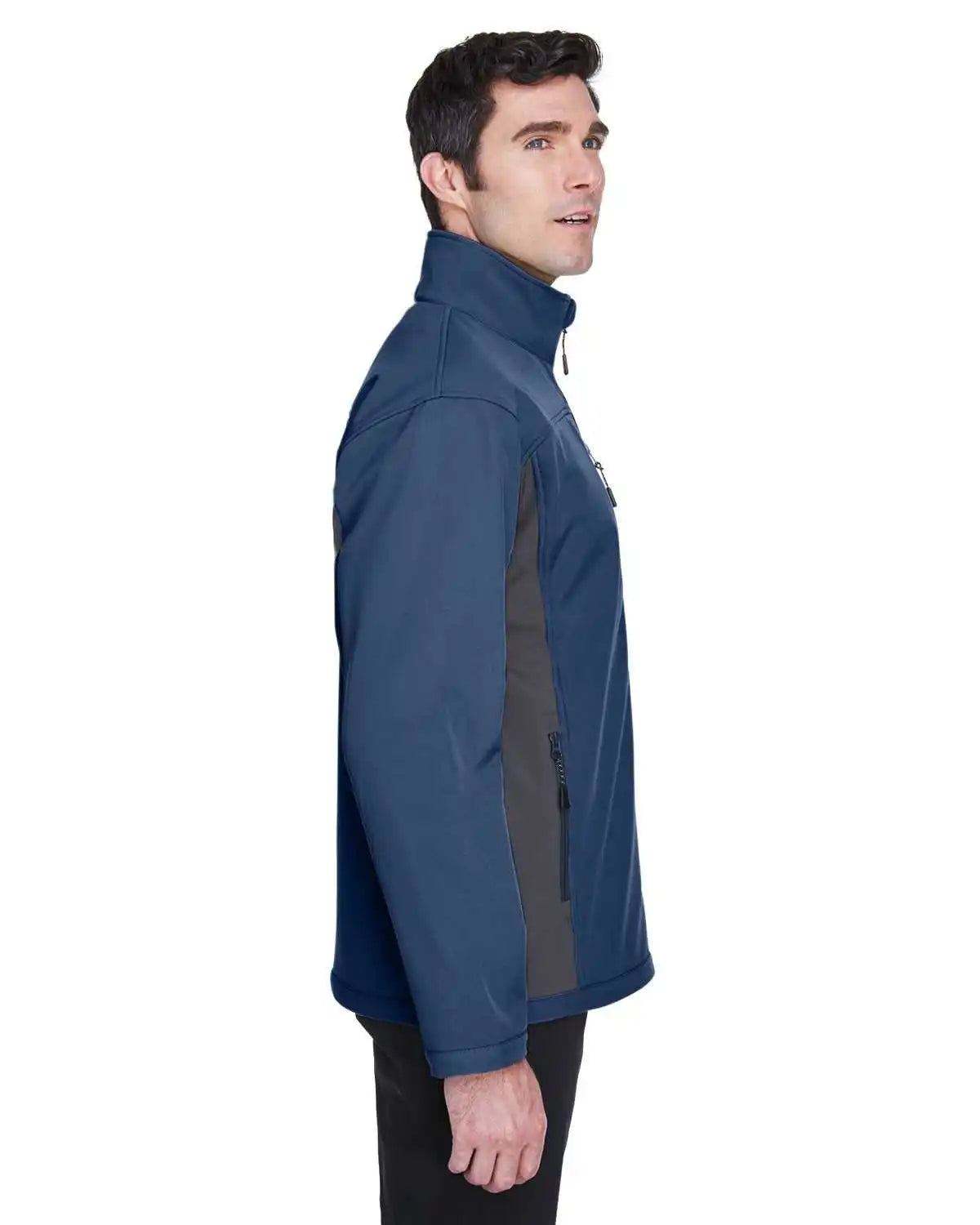 Devon & Jones D997 Men’s Soft Shell Colorblock Jacket - Navy Dark Charcoaloal