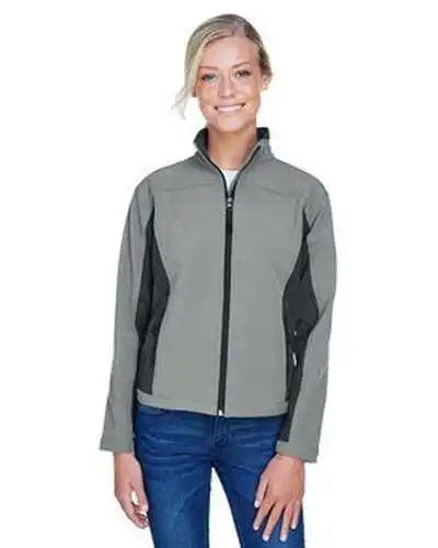 Devon &amp; Jones D997w Ladies’ Soft Shell Colorblock Jacket - Charcoal Dark