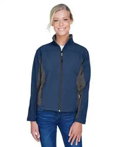 Devon &amp; Jones D997w Ladies’ Soft Shell Colorblock Jacket - Navy Dark Charcoaloal