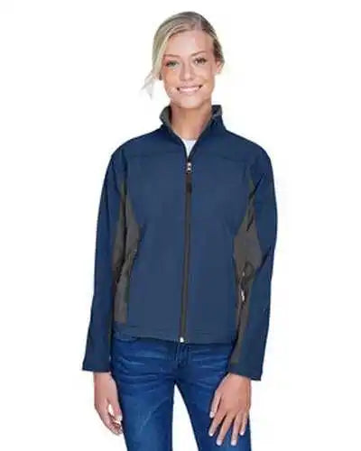 Devon &amp; Jones D997w Ladies’ Soft Shell Colorblock Jacket - Navy Dark Charcoaloal