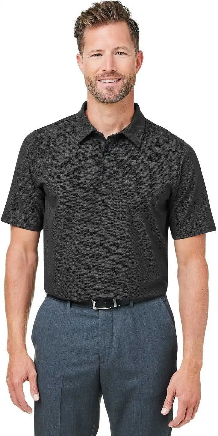 Devon &amp; Jones Dg101 Crownlux Performance Men’s Geo Polo - Black