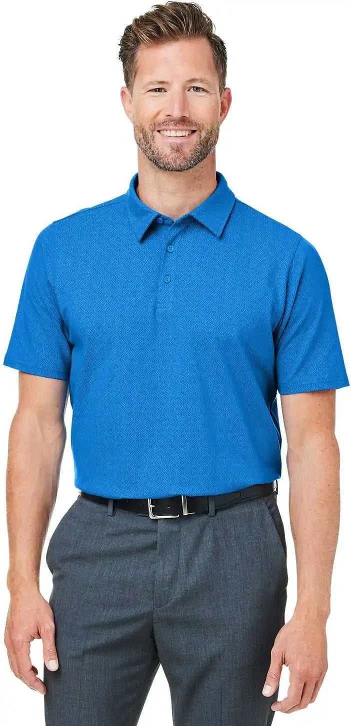 Devon &amp; Jones Dg101 Crownlux Performance Men’s Geo Polo - Frnch Blu