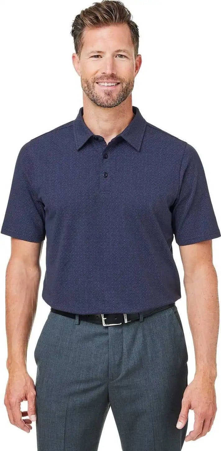 Devon &amp; Jones Dg101 Crownlux Performance Men’s Geo Polo - Navy