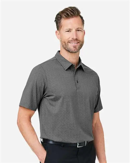 Devon & Jones Dg101 Men's Crownlux PerformanceÂ® Geo Polo - Graphite Silver