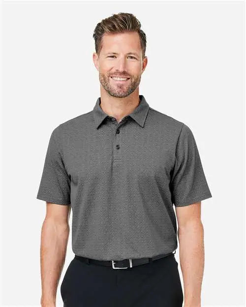 Devon & Jones Dg101 Men's Crownlux PerformanceÂ® Geo Polo - Graphite Silver
