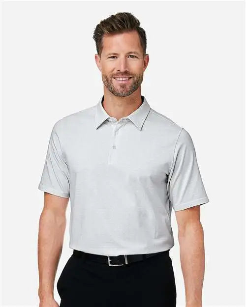 Devon & Jones Dg101 Men’s Crownlux Performanceâ Geo Polo - White Silver