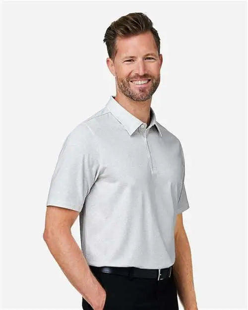 Devon & Jones Dg101 Men’s Crownlux Performanceâ Geo Polo - White Silver