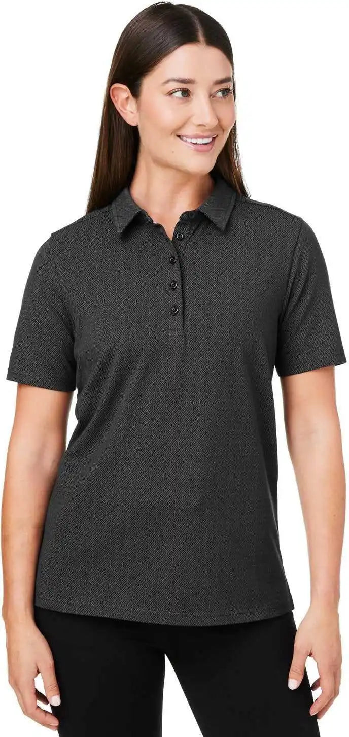 Devon & Jones Dg101w Crownlux Performance Ladies’ Geo Polo Black