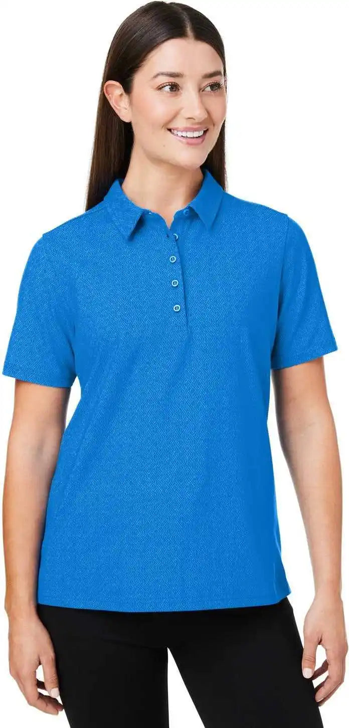 Devon & Jones Dg101w Crownlux Performance Ladies’ Geo Polo - Frnch Blu