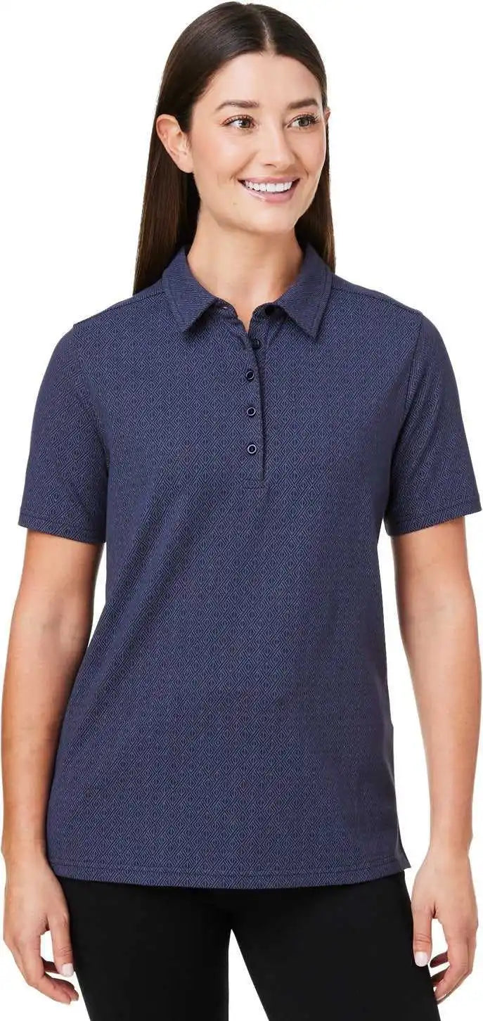 Devon & Jones Dg101w Crownlux Performance Ladies’ Geo Polo Navy