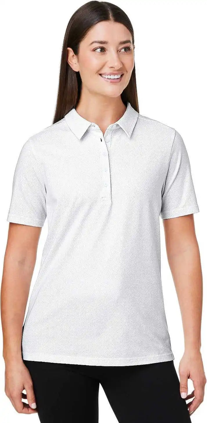 Devon & Jones Dg101w Crownlux Performance Ladies’ Geo Polo - White