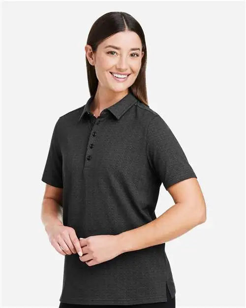 Devon & Jones Dg101w Women’s Crownlux Performanceâ Geo Polo - Black Graphite