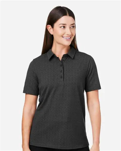 Devon & Jones Dg101w Women’s Crownlux Performanceâ Geo Polo - Black Graphite