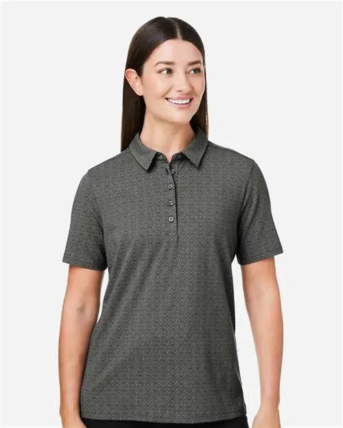 Devon & Jones Dg101w Women’s Crownlux Performanceâ Geo Polo - Graphite Silver
