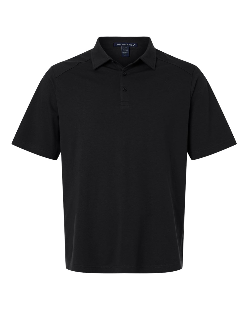 Devon & Jones Dg102 Men’s Seaton Pebble Textured Polo - Black