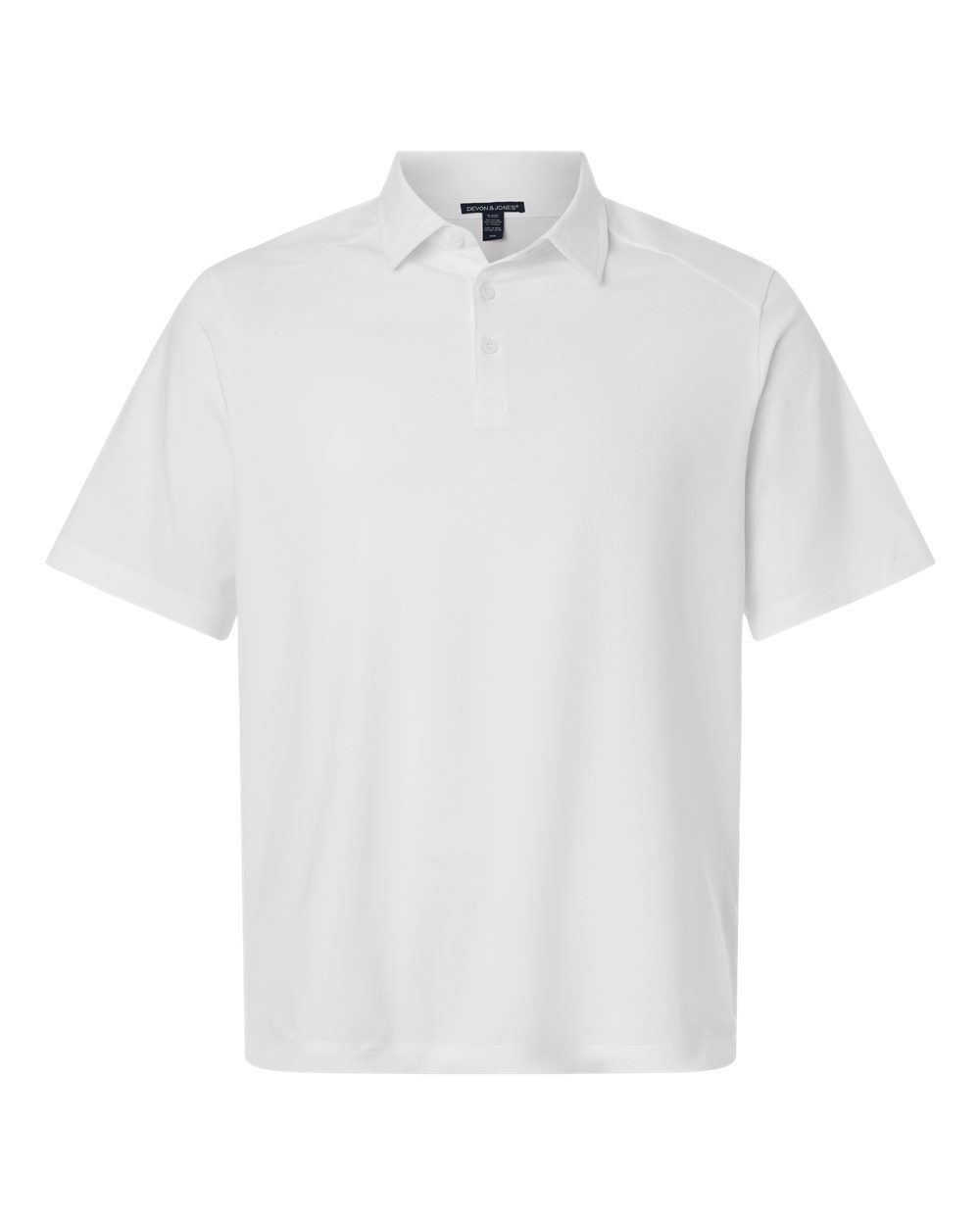 Devon & Jones Dg102 Men’s Seaton Pebble Textured Polo - White