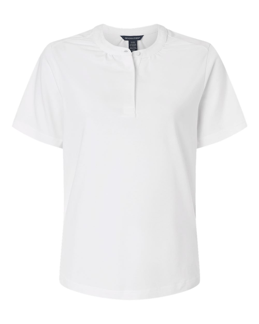 Devon & Jones Dg102w Women’s Seaton Pebble Textured Polo - White