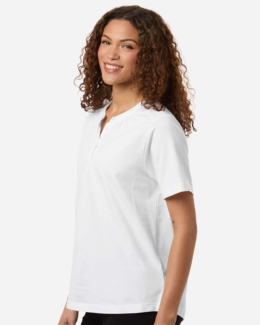 Devon & Jones Dg102w Women’s Seaton Pebble Textured Polo - White
