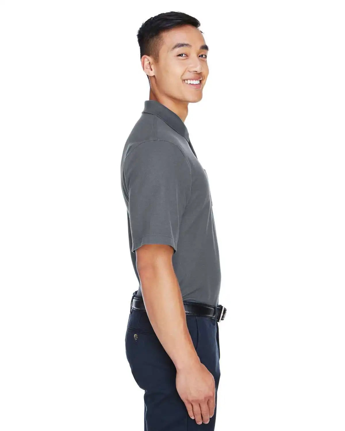 Devon &amp; Jones Dg150p Men’s Drytec20 Performance Pocket Polo - Graphite