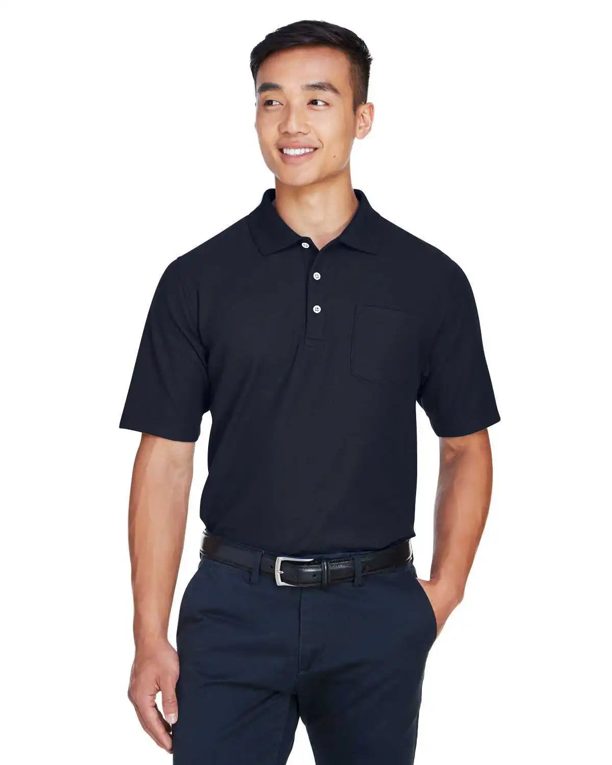 Devon &amp; Jones Dg150p Men’s Drytec20 Performance Pocket Polo - Navy