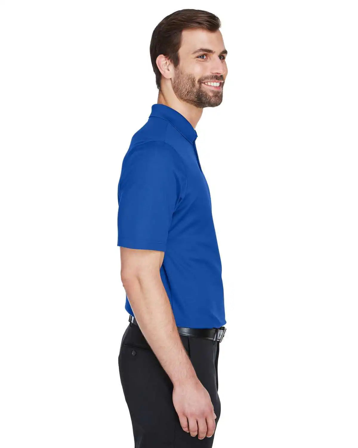 Devon &amp; Jones Dg20 Crownlux Performance Men’s Plaited Polo - True Royal