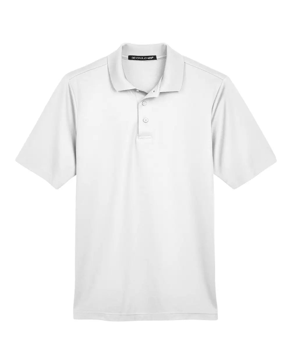 Devon & Jones Dg20 Men’s Crownlux Performanceâ Plaited Polo - White